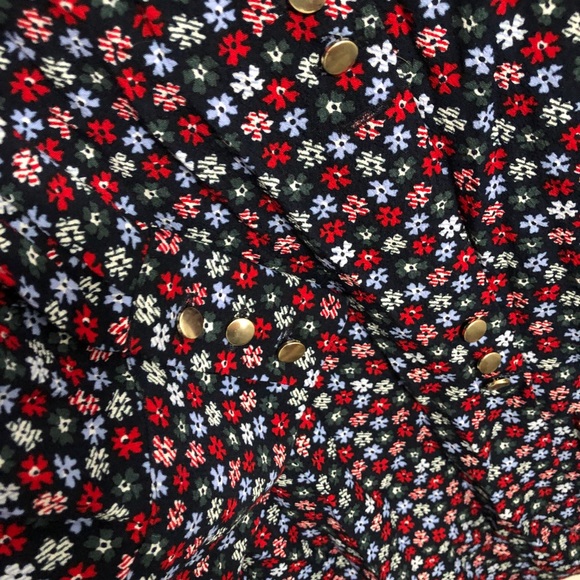 Madewell button-front mini dress in petite blooms - Picture 7 of 9